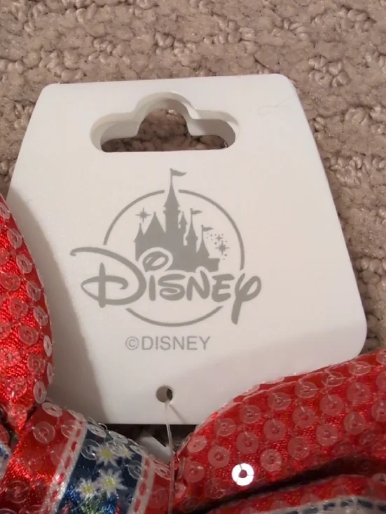 Disney Parks Epcot Embroidered Navy Floral Minnie Ears Sequin Bow - Picture 2 of 6